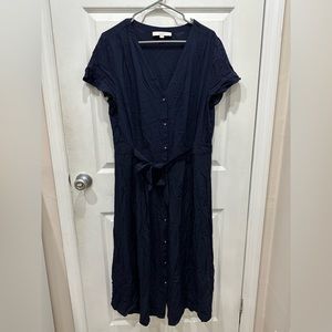 LOFT Navy Midi Dress